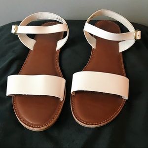 White strappy sandals